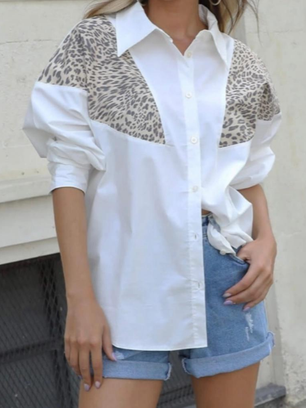 Leopar Detaylı Gömlek