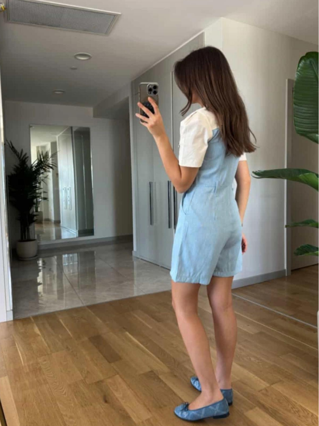 Keten Karışımlı Denim Tulum