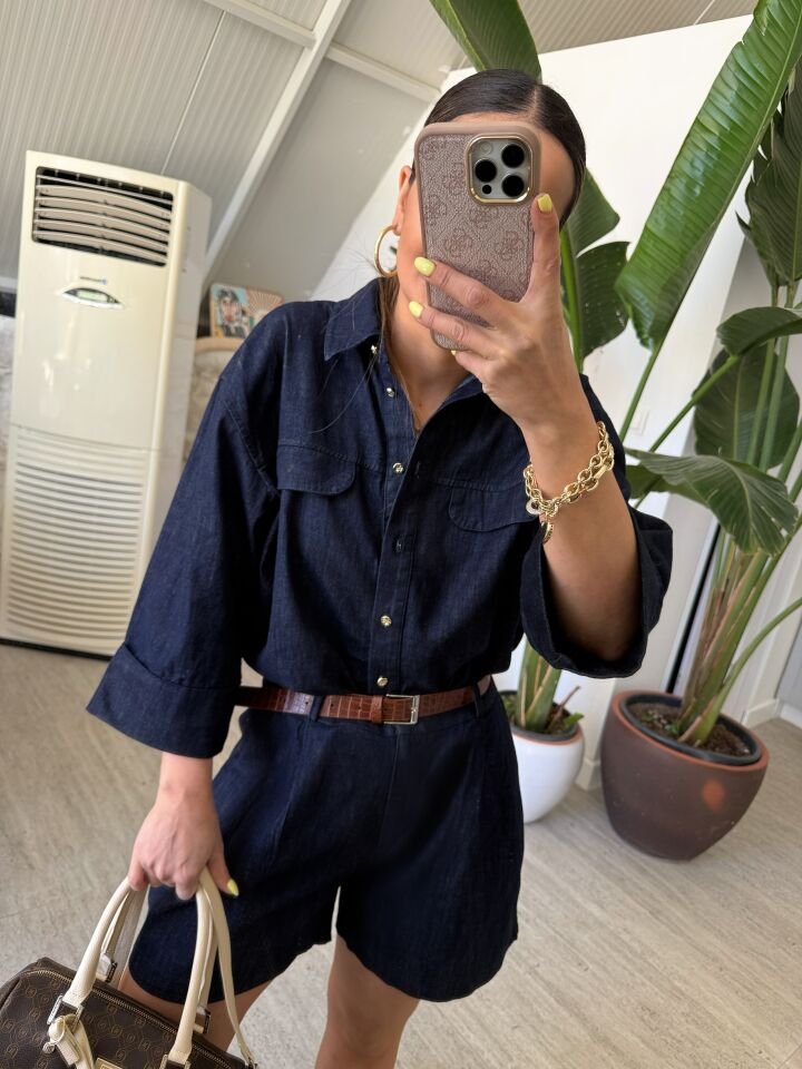 Denim Şortlu Takım