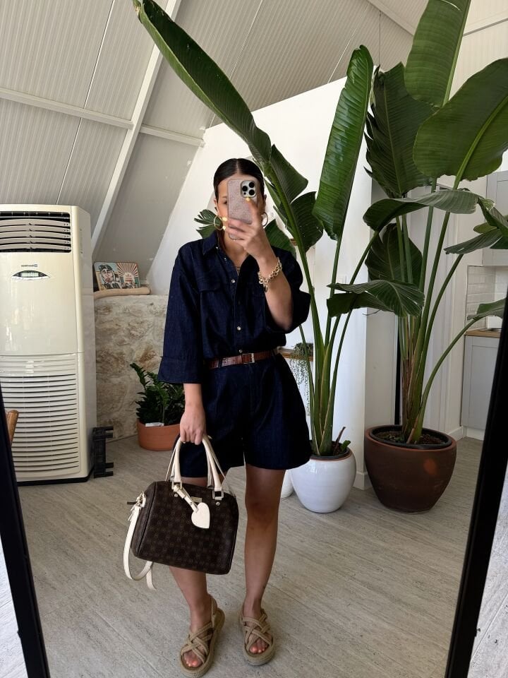 Denim Şortlu Takım