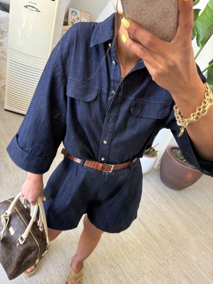 Denim Şortlu Takım