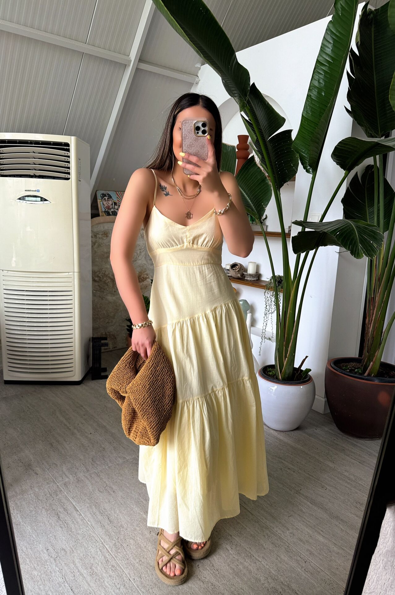 İp Askılı Flora Elbise