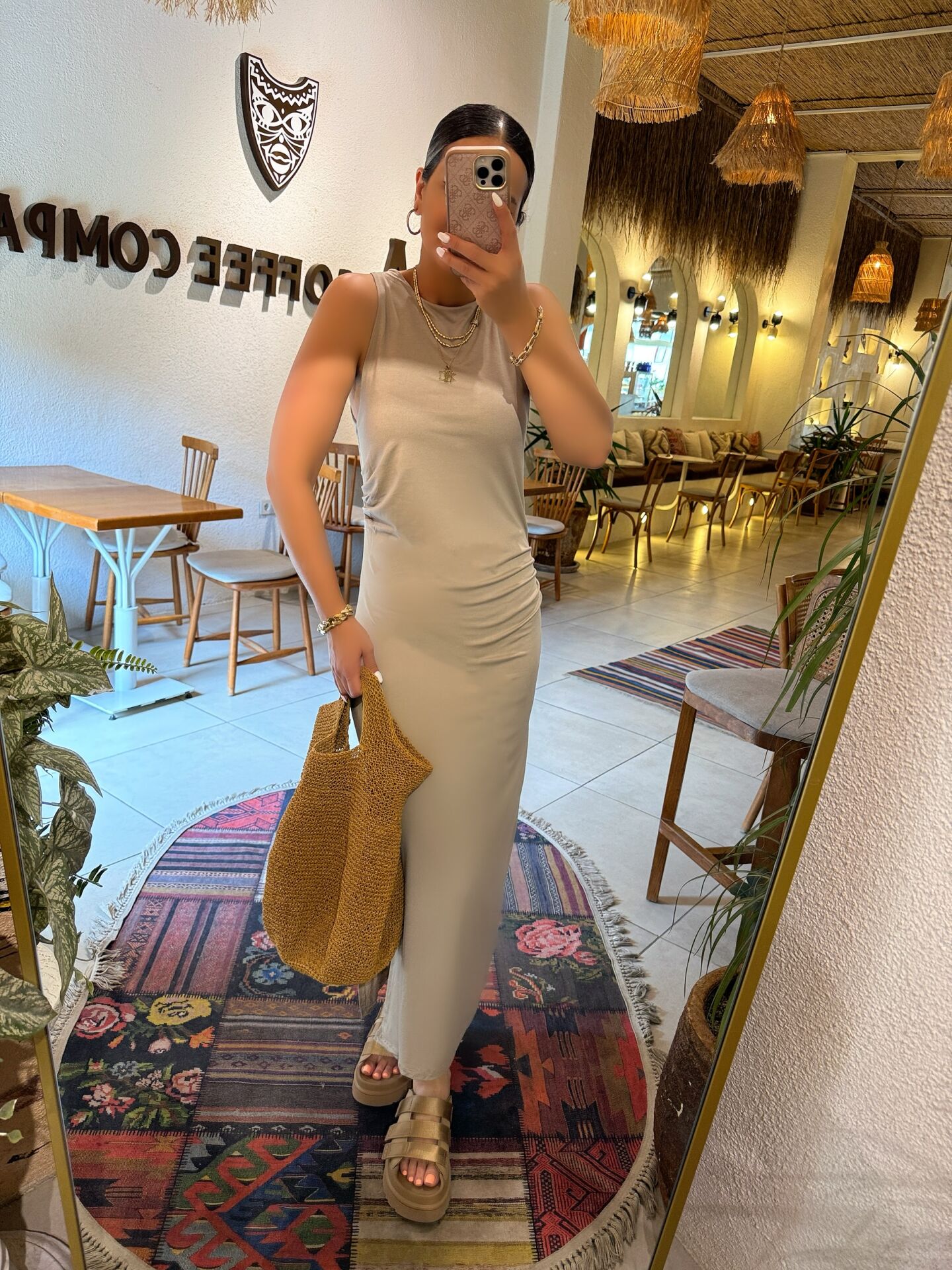 Drapeli Basic Midi Elbise