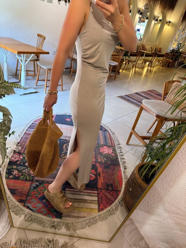 Drapeli Basic Midi Elbise