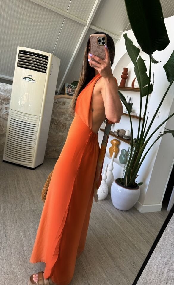 Saten Boyundan Bağlamalı Tulum
