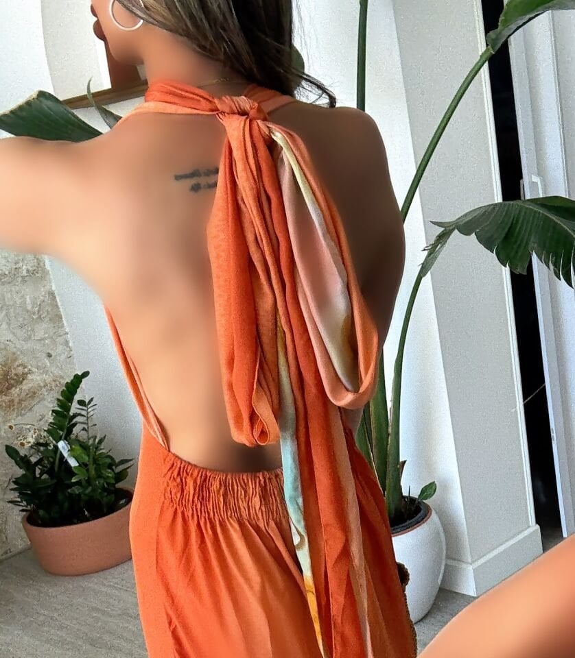 Saten Boyundan Bağlamalı Tulum
