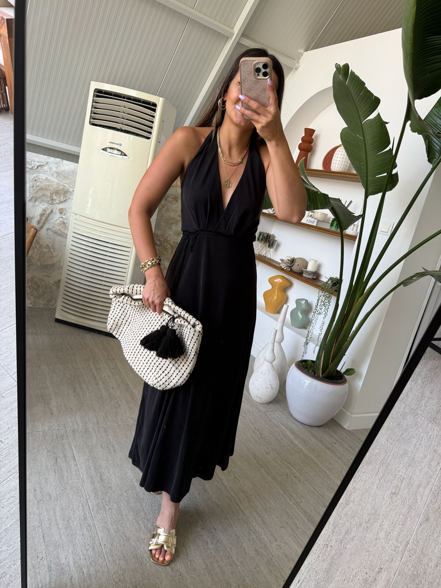 Modal Halter Yaka Elbise