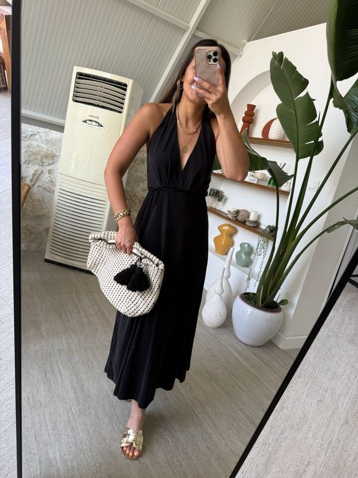 Modal Halter Yaka Elbise