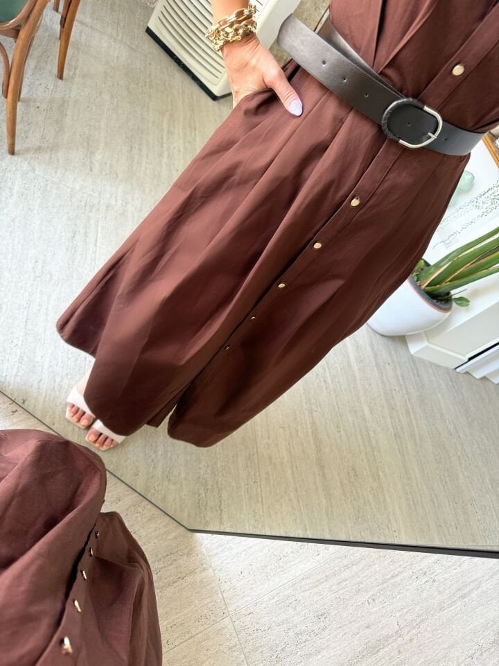 Kemerli Midi Boy Elbise