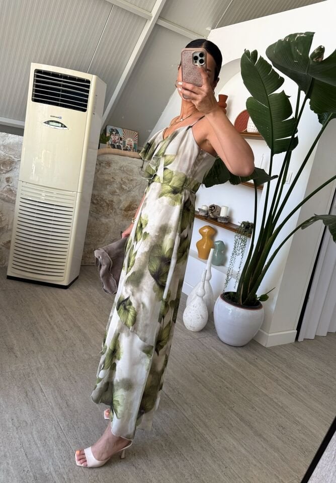 Kruvaze Floral Desen Elbise