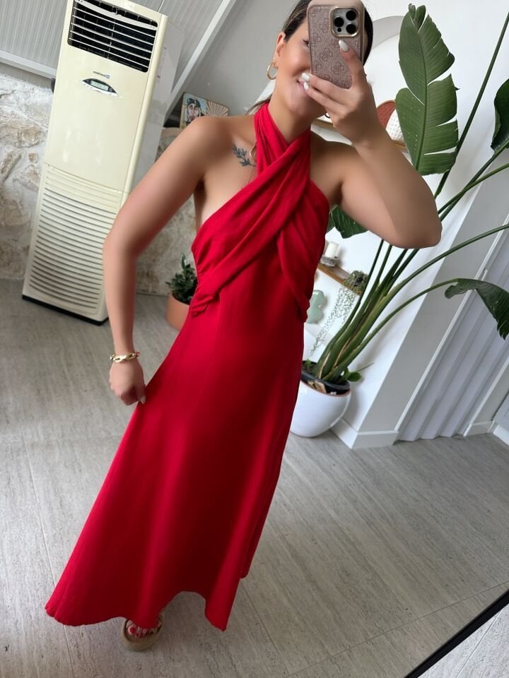 Halter Keten Elbise