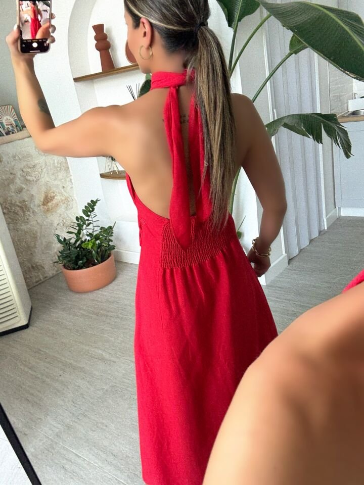 Halter Keten Elbise