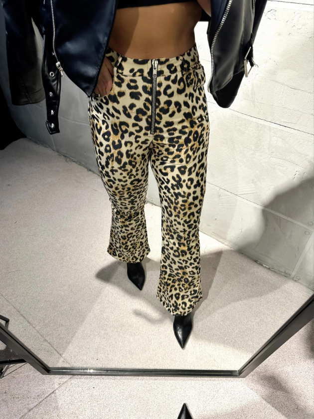 Leopar Flare Pantolon