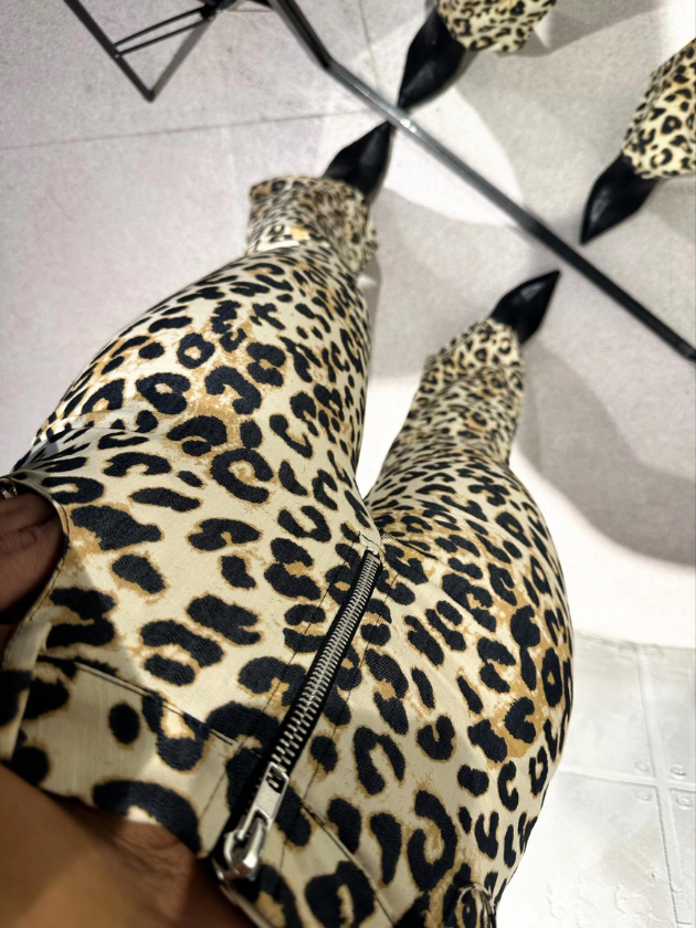 Leopar Flare Pantolon