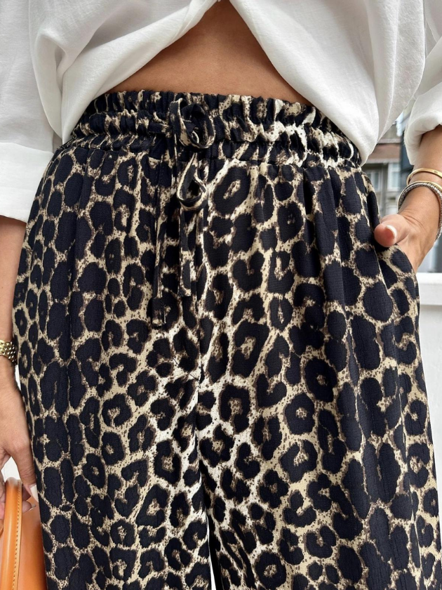 Leopar Palazzo Pantolon