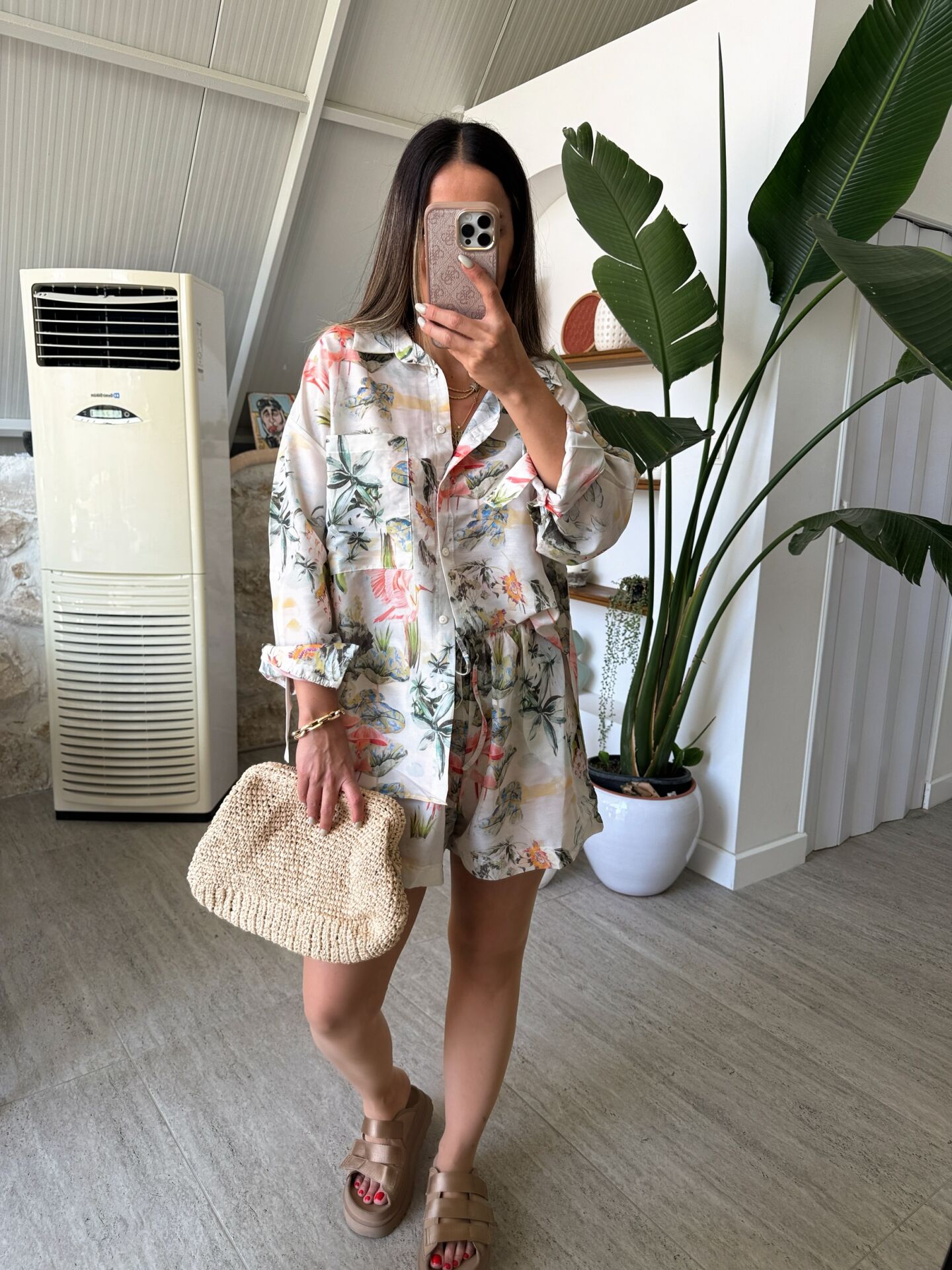 Şifon Gömlek Şort Takım