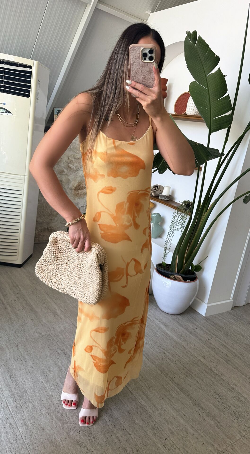 İp Askılı Flora Elbise