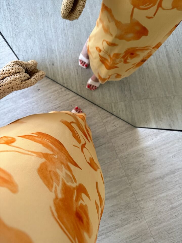 İp Askılı Flora Elbise