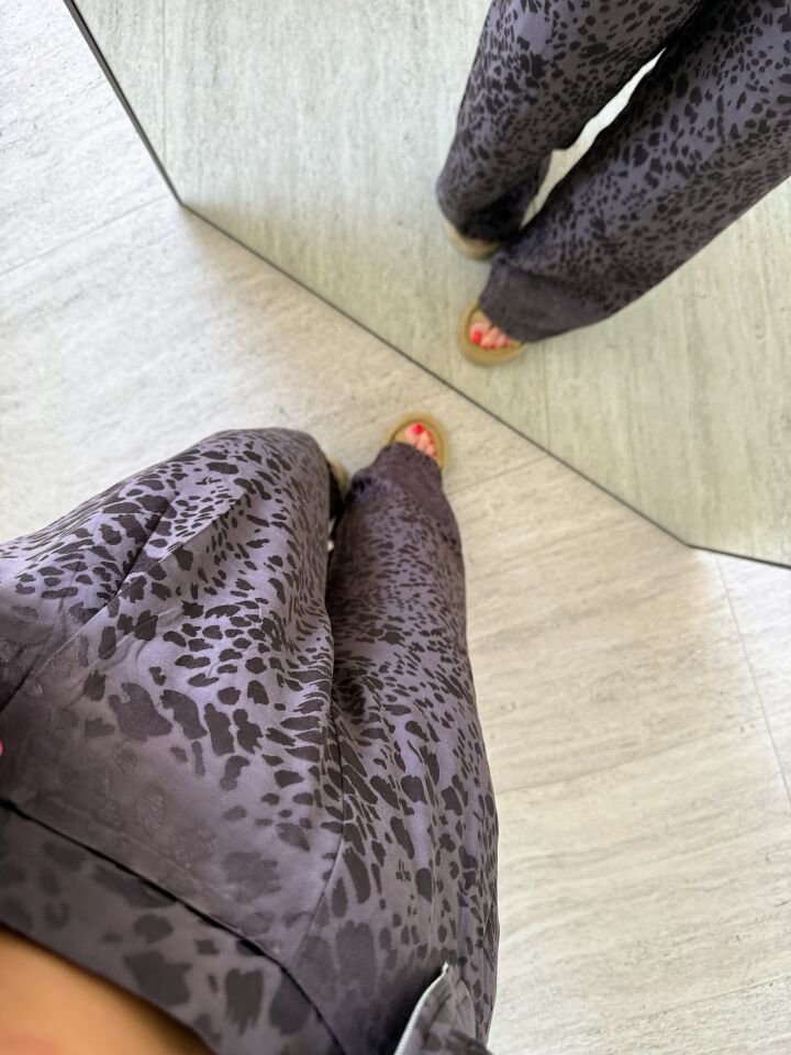 Saten Dokuda Bomber Ceket Palazzo Takım