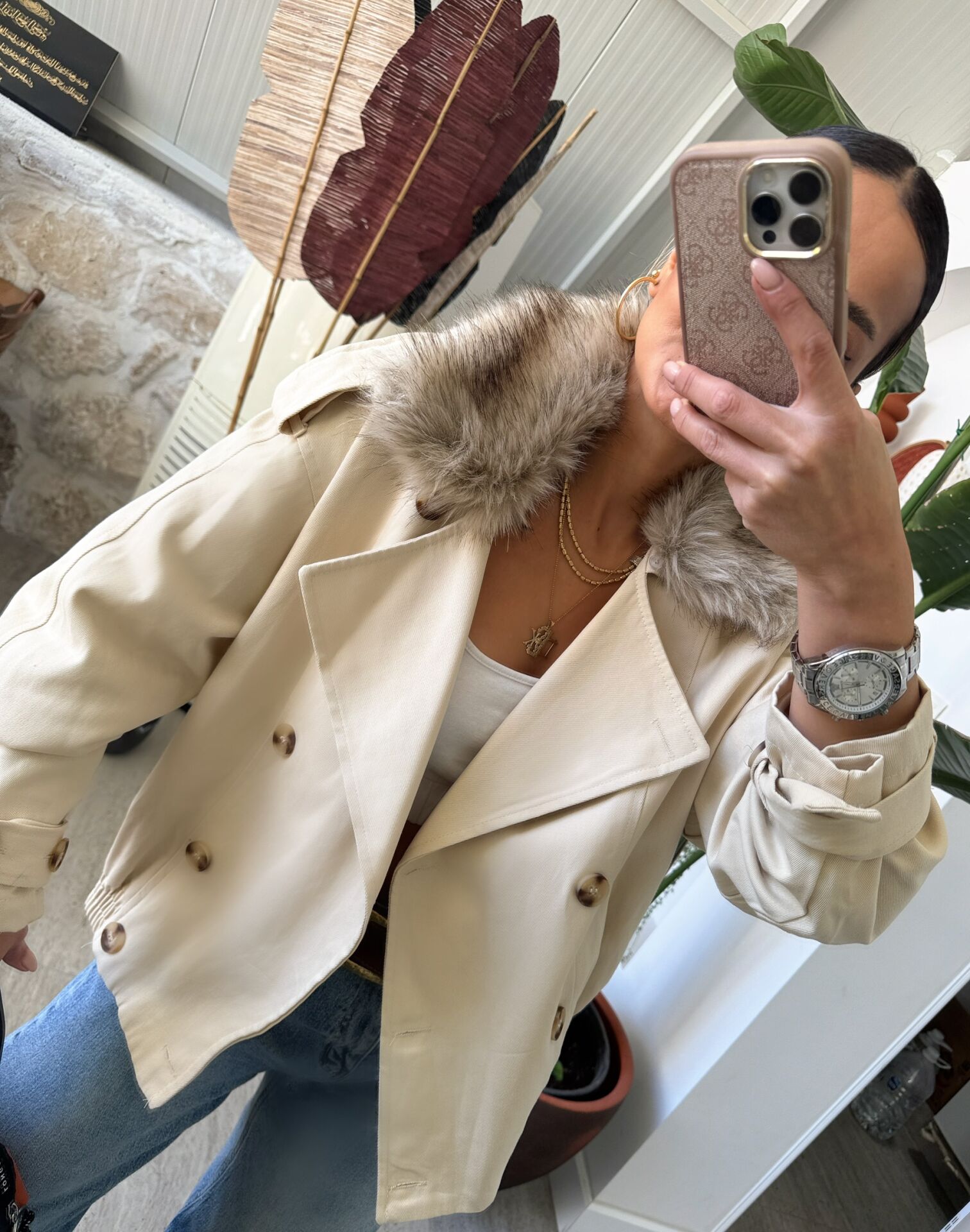 Kürklü Kısa Trenç