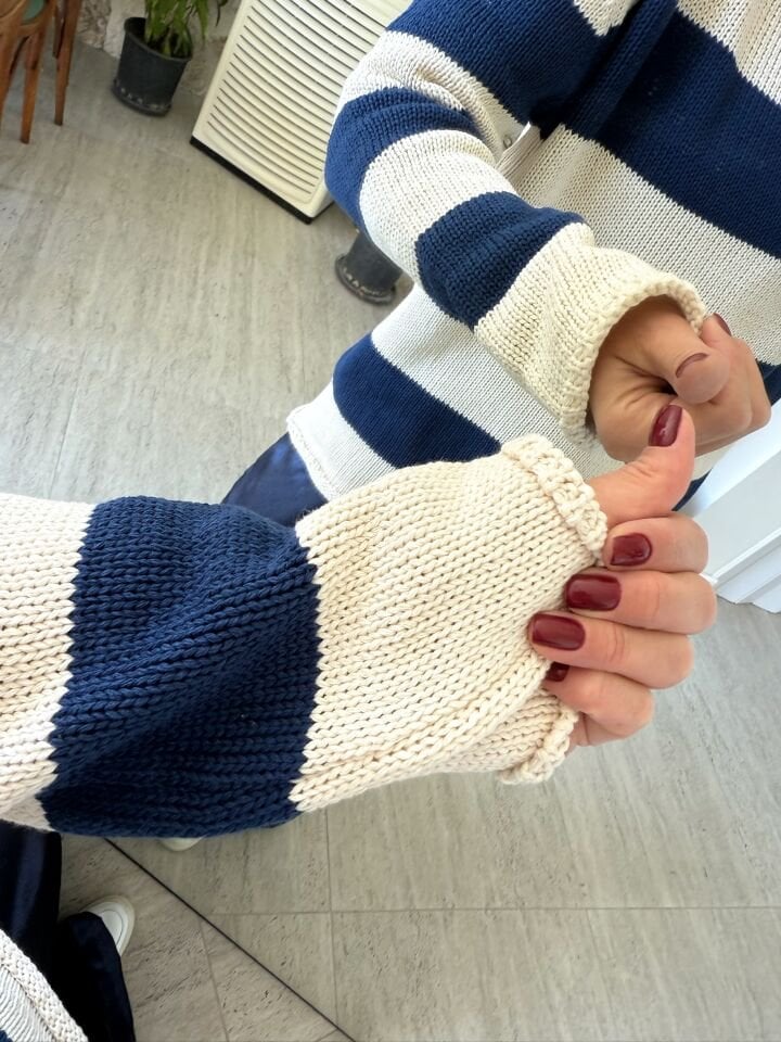 Çizgili Merserize Triko