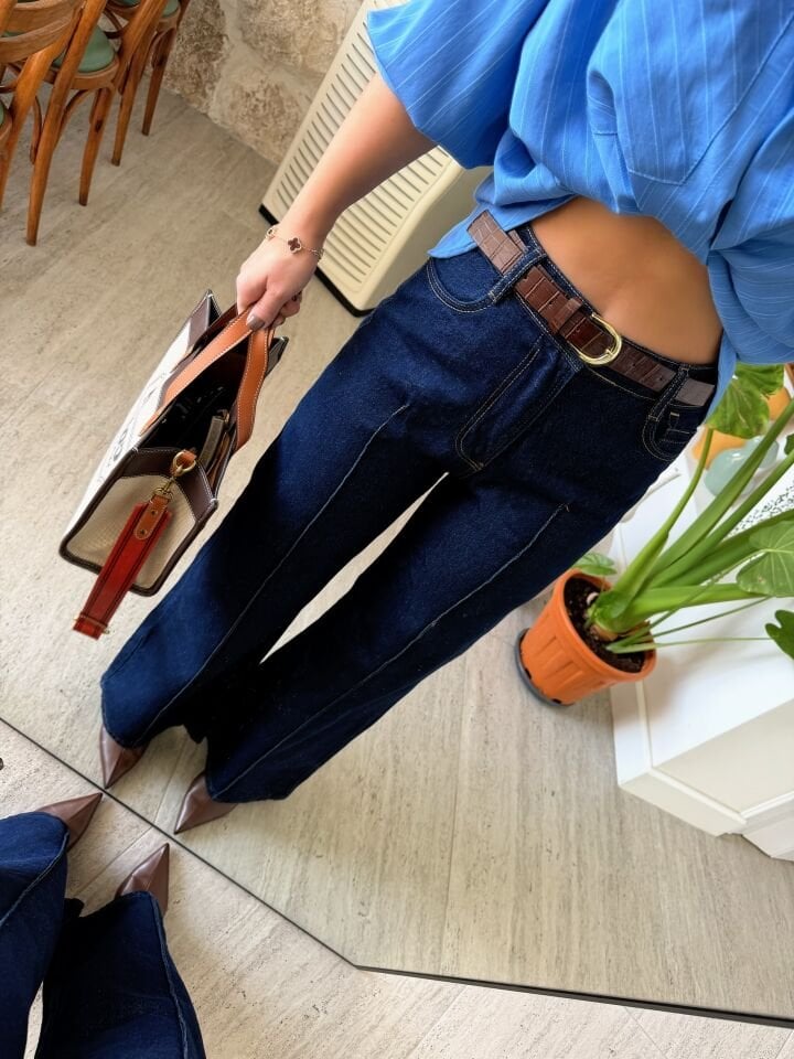 Kemerli Wide Leg Jean