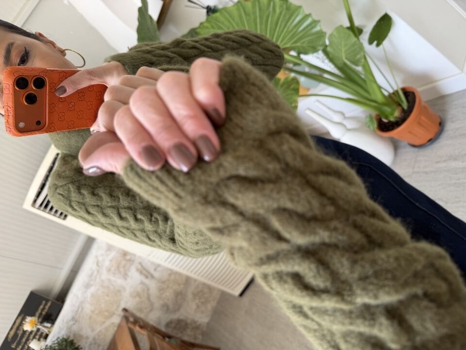 Polo Yaka Düğmeli Kazak