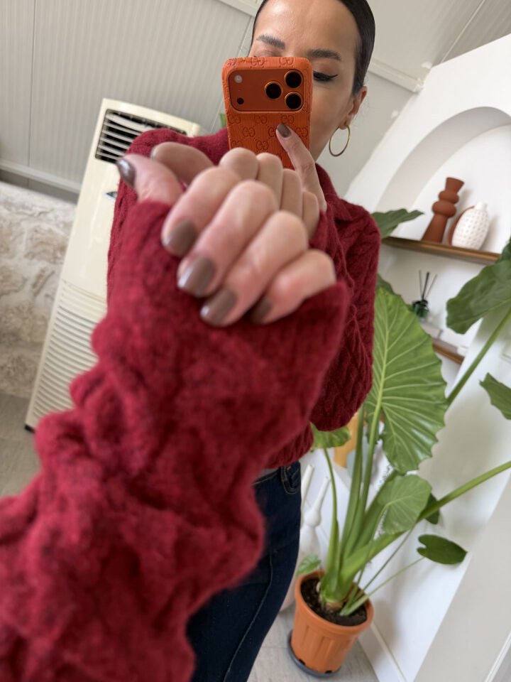 Polo Yaka Düğmeli Kazak