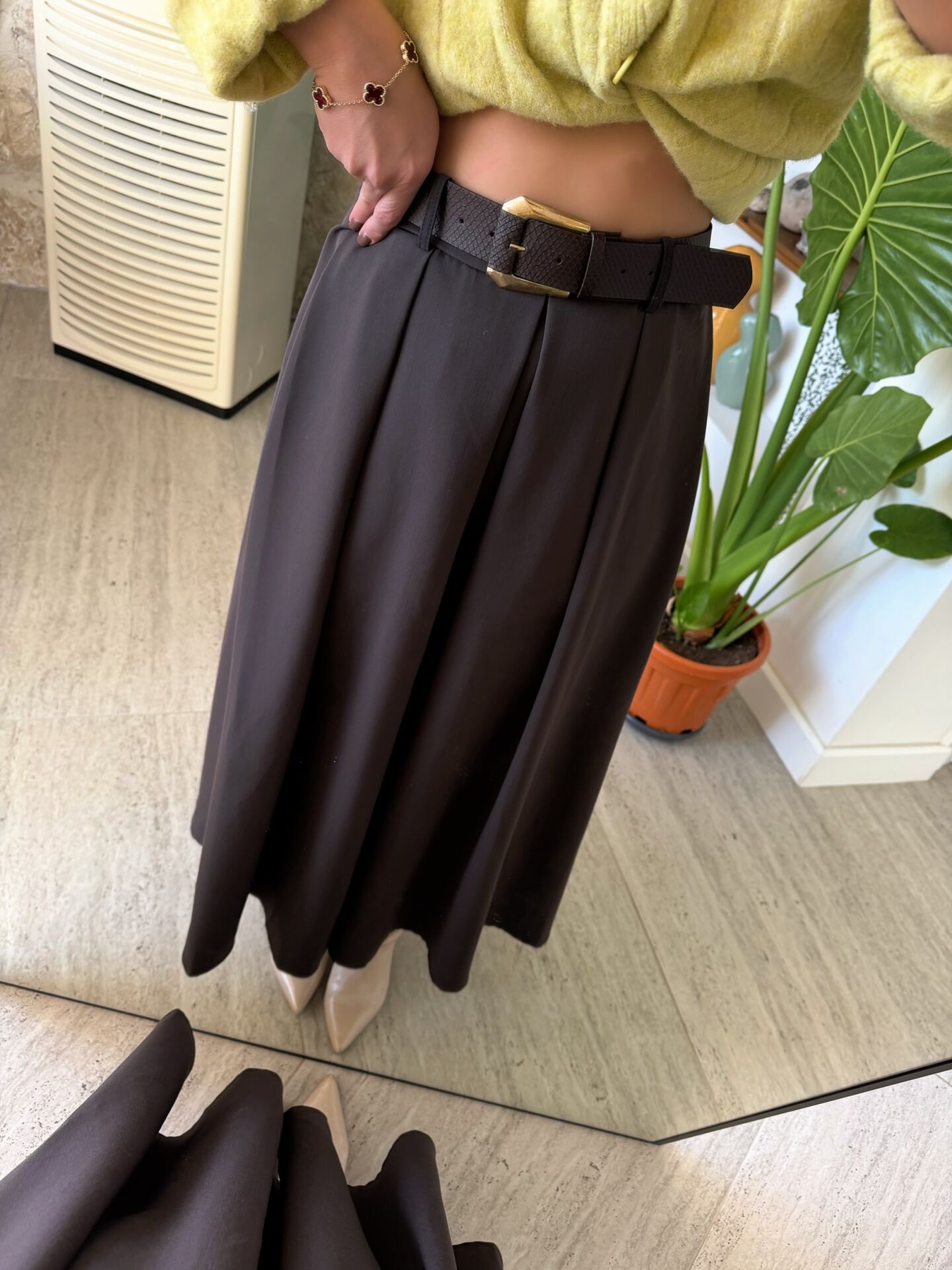 Kemerli Midi Boy Etek