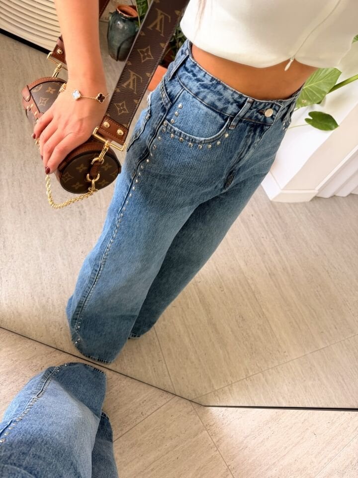 Zımbalı Wide Leg Jean
