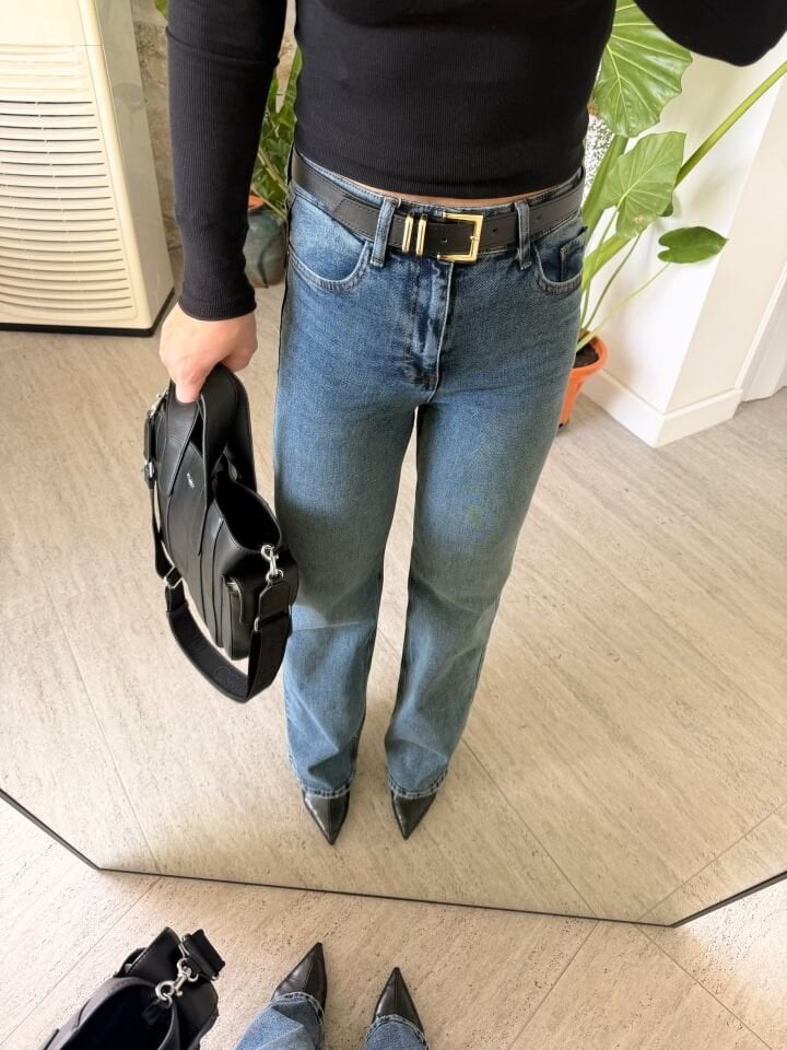 Kemerli Straight Jean